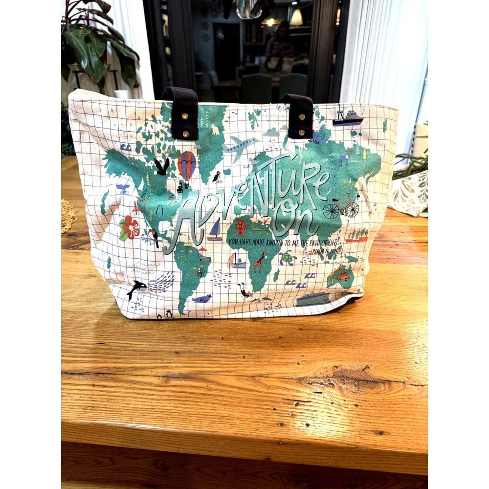 Mary & Martha 60307 Adventure On Canvas Tote Travel Bag NWT Retired Psalm 16:11